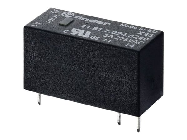 Finder miniatyrrele 24V DC inng. 3A 240V AC utg. SSR for kretskort og sokkel 95.x5.x / 93.x2 (41.81.7.024.8240)