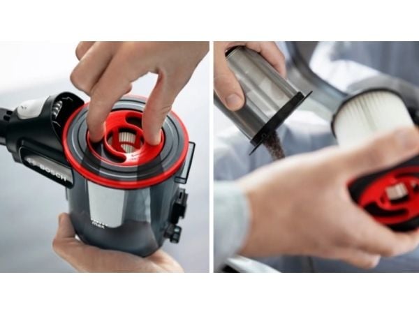 Bosch BSS71125AH, Kuiva, 82 dB, Poseløs, Sort, Blå, 0,3 L, Batteri