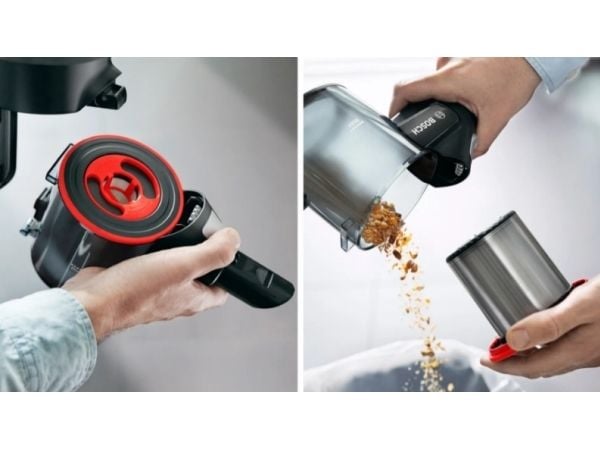 Bosch BSS71125AH, Kuiva, 82 dB, Poseløs, Sort, Blå, 0,3 L, Batteri