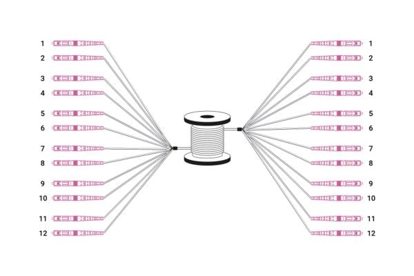 Digitus DK-2433CU030BK-BBB, 30 m, U-DQ(ZN) BH, OM4, LC, LC, LC