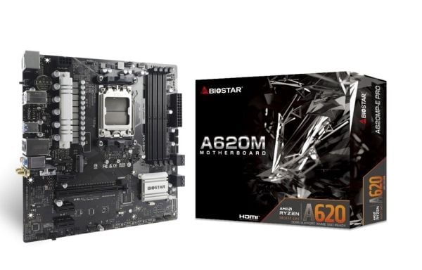Biostar A620MP-E PRO - 6.0 - hovedkort - micro ATX - Socket AM5 - AMD A620 Chipset - USB-C 3.2 Gen2, USB 3.2 Gen 1 - 2.5 Gigabit LAN - innbygd graf...