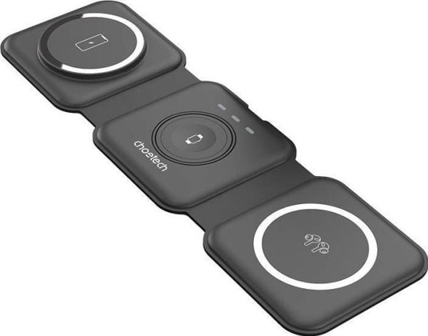 Choetech magnetisk induksjonslader Choetech T588-F 3-i-1 15W (svart)