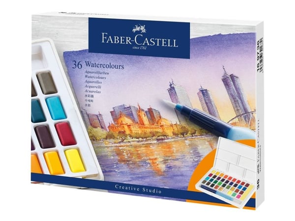 Faber-Castell Creative Studio - Malingssett - 36-piece - vannfarge - 36 farger - assorterte farger
