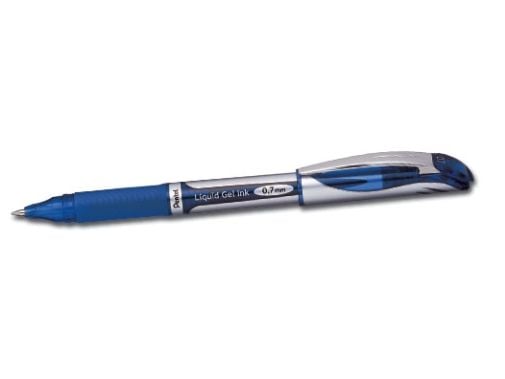 Pentel EnerGel, Gelépenn med hette, Blå, Blå, Grå, Gummi, Medium, 0,7 mm