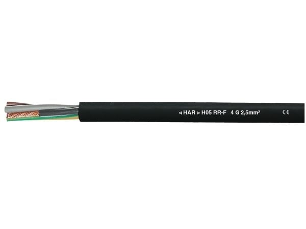 HELUKABEL H05RR-F, Sort, Kopper, 43 kg/km, 120 kg/km, 2000 V, 1,5 mm²
