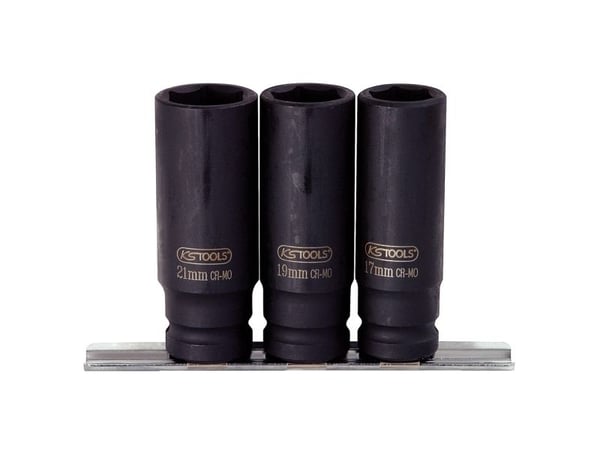 KS Tools 515.0103, Støpselsett, 1/2", 3 hoder, Krom-molybden-stål, ISO 1174, DIN 3129, ISO 2725-2, DIN 3121, 860 g