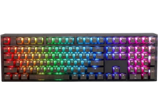 Ducky One 3 Aura, Koblet med ledninger (ikke trådløs), USB, Mekanisk nøkkelbryter, QWERTY, RGB LED, Sort