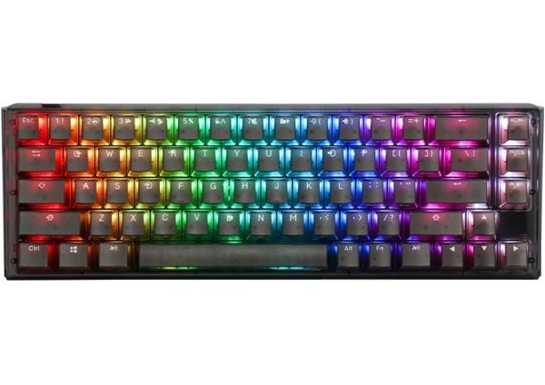 Ducky One 3 Aura SF, Koblet med ledninger (ikke trådløs), USB, Mekanisk nøkkelbryter, QWERTY, RGB LED, Sort