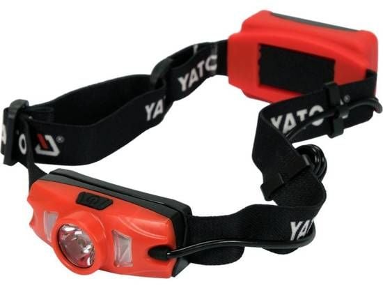 Yato YT-08596, Hodebåndslommelykt, Sort, Rød, ABS syntetisk, Gummi, IP44, LED, 1 lamper