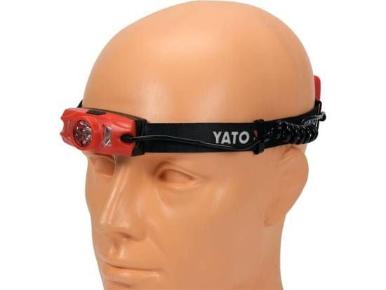 Yato YT-08596, Hodebåndslommelykt, Sort, Rød, ABS syntetisk, Gummi, IP44, LED, 1 lamper
