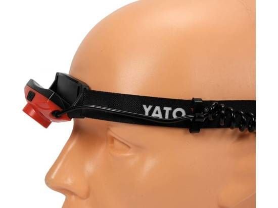 Yato YT-08596, Hodebåndslommelykt, Sort, Rød, ABS syntetisk, Gummi, IP44, LED, 1 lamper