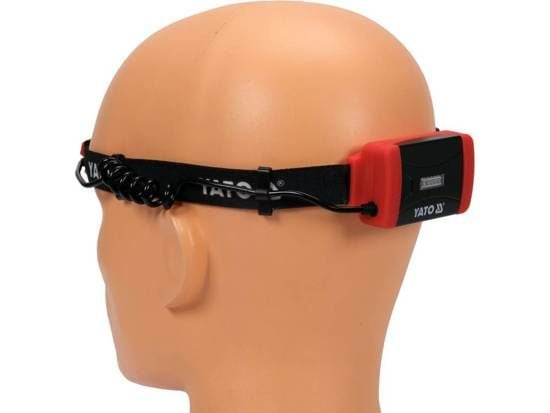 Yato YT-08596, Hodebåndslommelykt, Sort, Rød, ABS syntetisk, Gummi, IP44, LED, 1 lamper