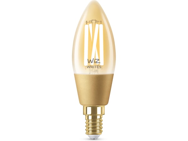 WiZ Gul glødepære, 25 W C35 E14, Smartpære, Wi-Fi/Bluetooth, Gull, Wi-Fi 4 (802.11n), 802.11b, 802.11g, LED, E14