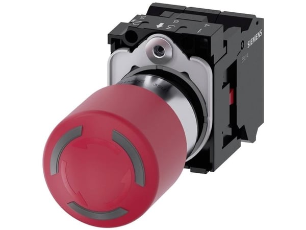 Siemens 3SU1152-1GB20-3PW0 Not-Halt-Pilzdrucktaster 1 St., IP67, IP69K, 2,23 cm, 40 mm, 100 mm, 40 mm, 170 g