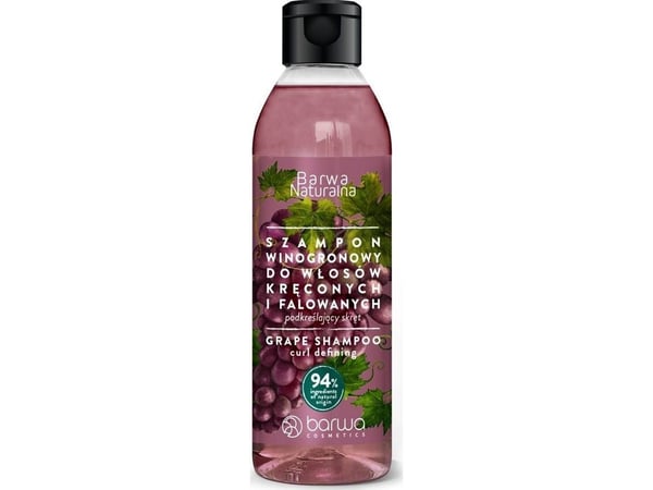 BARWA Natural Grape Curl Enhancing sjampo for krøllete og bølgete hår 300 ml