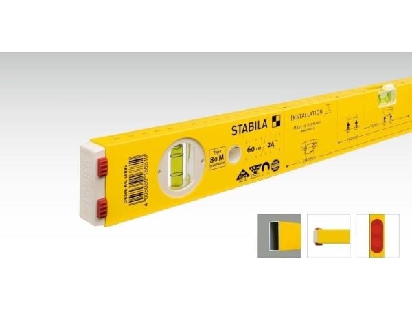 Stabila Tyyppi 80 M Asennus 16882 Magneettinen vesivaaka 100 cm 0,5 mm/m