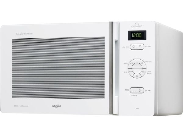 Whirlpool Chef Plus MCP 345 WH, Benkeplate, Grill mikrobølge, 25 l, 800 W, Innebygd skjerm, Knapper