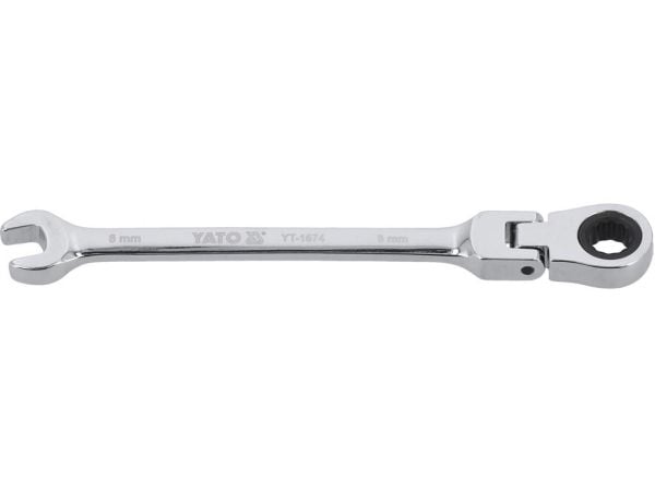 Yato YT-1674, 8 mm, Metallisk, Kromvanadinstål, Krom, 140 mm, 19,6 mm
