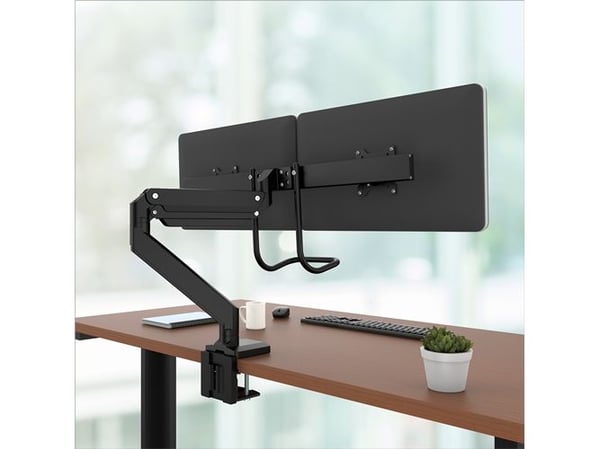Fellowes Eppa - Monteringssett (skrivebordsklemmemontering, kausemontering, 2 gassfjærer, 2 skjermarmer, 2 VESA-plater) - for 2 skjermer - svart - ...
