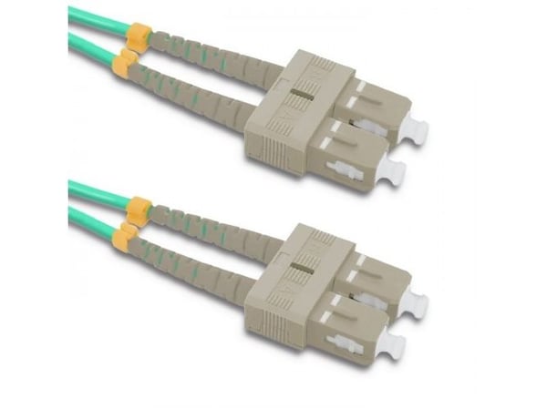 Qoltec - Koblingskabel - SC/UPC-multimodus (hann) til SC/UPC-multimodus (hann) - 10 m - fiberoptisk - dupleks - 50 / 125 mikroner - OM4 - halogenfr...