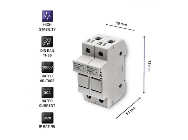 Qoltec 52584, Automatsikring med støpt deksel, 1000 V