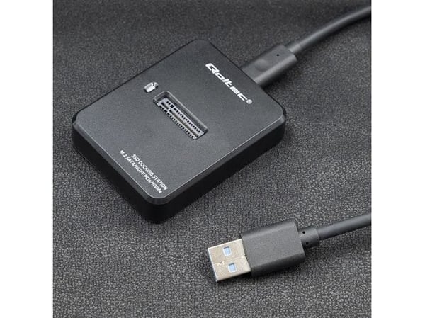 Qoltec - SSD telakointiasema - paikat: 1 - M.2 - M.2-kortti (PCIe NVMe &amp; SATA) - USB 3.1 (Gen 2) - musta