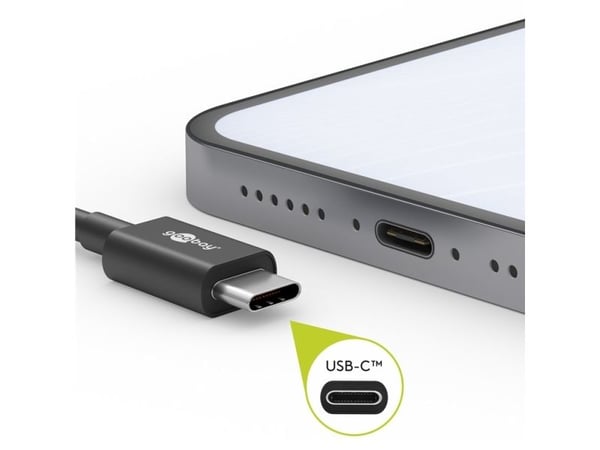 Goobay 49254, 1 m, USB C, USB C, USB 3.2 Gen 2 (3.1 Gen 2), 20 Gbit/sek, Sort