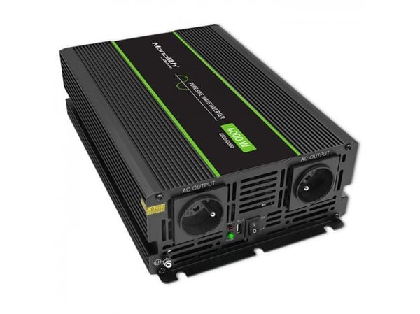 Qoltec Monolith spenningsomformer | 2000W | 4000W | 12V til 230V | Ren sinus