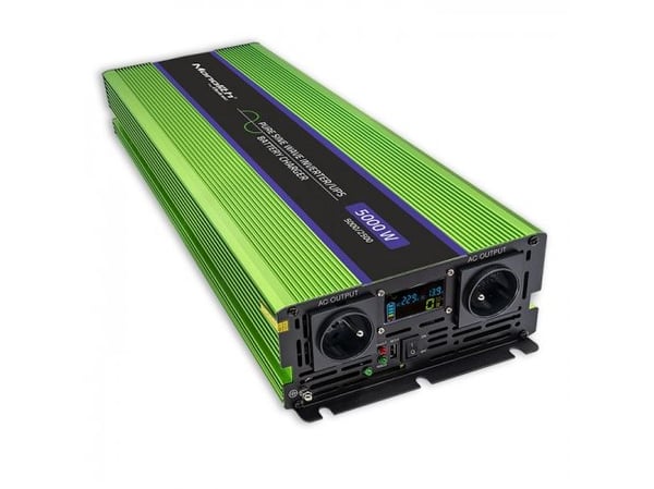 Qoltec Monolith - DC til AC strømomformer / batterilader / UPS - pure sine wave, LCD - AC 230 V / DC 12 V - 2500 watt - utgangskontakter: 4