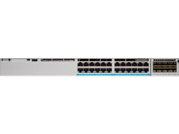 Cisco Catalyst 9300L - Network Essentials - switch - L3 - Styrt - 24 x 10/100/1000 (PoE+) + 4 x Gigabit SFP (opplink) - rackmonterbar - PoE+ (505 W)