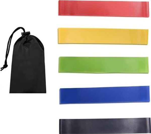 Sportech mini band LOOP, olika motståndsnivåer, flerfärgat set 5 st
