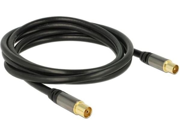Delock - Antennekabel - UHF-kontakt hunn til UHF-kontakt hann - 2 m - koaksial - svart