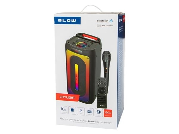 CityLIGHT Bluetooth-højttaler + fjernbetjening + mikrofon med ledning