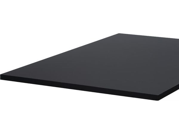 Elfen ergonomisk bordplate 160 x 75 cm, matt svart, anti-fingerprint overflate