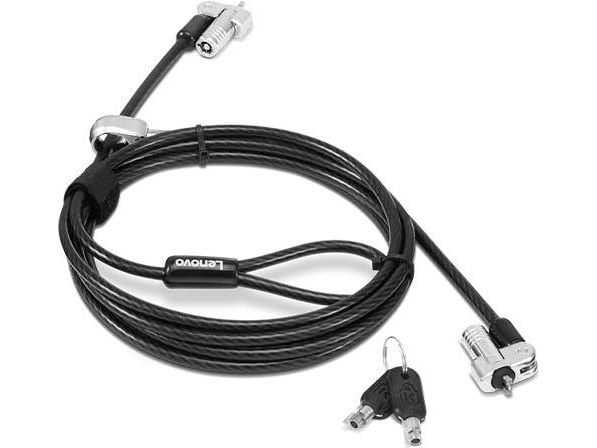 Kensington NanoSaver Twin Head - Sikkerhetskabellås - svart - 1.8 m - for ThinkCentre M75t Gen 2; ThinkPad L13 Yoga Gen 3; T14s Gen 3; X13 Gen 3