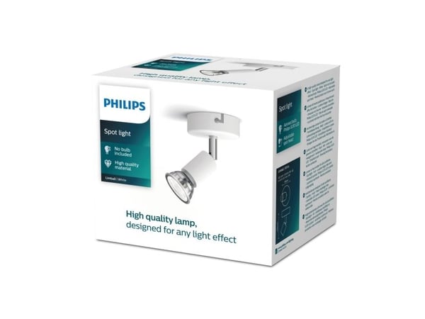 Philips Limbali-spotlys til tak/vegg, Overflateegnet, GU10, 1 ampuller, LED, 220-240 V, Hvit