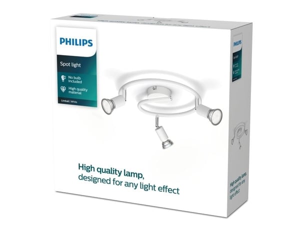 Philips Limbali-spotlys til tak/vegg, 3 stk., Innsunket spotlight, GU10, 3 ampuller, LED, 220-240 V, Hvit