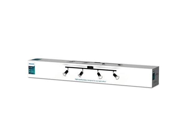 Philips Limbali-spotlys til tak/vegg, 4 stk., Overflateegnet, GU10, 4 ampuller, LED, 220-240 V, Svart
