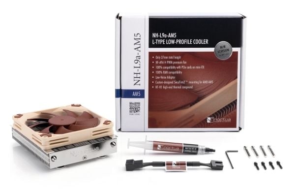 Noctua NH-L9a-AM5 - Kabinettvifte - kompakt - lavprofils - (for: AM5) - kobber - 92 mm