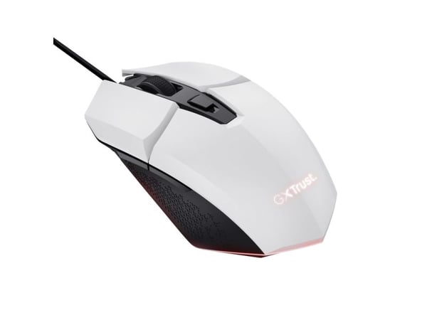 Trust GXT 109W Felox - Mus - illuminated, gaming - 6 knapper - kablet - USB - winning white