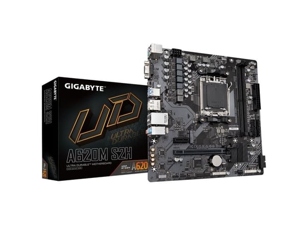 Gigabyte A620M S2H - Hovedkort - micro ATX - Socket AM5 - AMD A620 Chipset - USB 3.2 Gen 1, USB-C 3.2 Gen 1 - Gigabit LAN - innbygd grafikk (CPU kr...