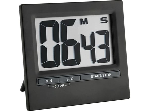 TFA - Stopur - rektangulær - elektronisk - desktop, magnetmontering - sort