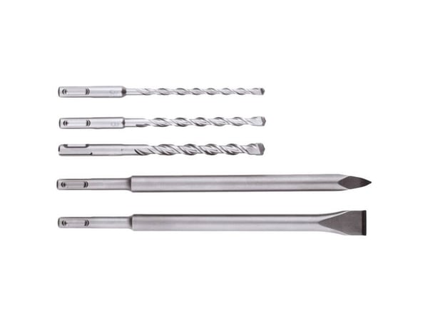 Metabo SDS-plus - Drillbit- og meiselsett - for betong, murverk, stein - hammerbit - flat, spiss - 5 deler - 6 mm, 8 mm, 10 mm - SDS-plus - lengde:...
