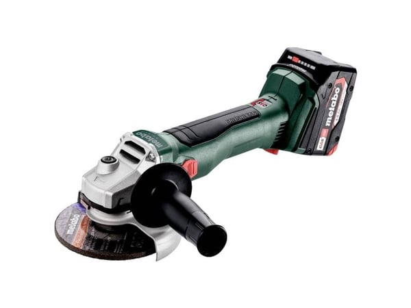 Metabo W 18 L BL 9-125 602374510 Batteri-vinkelsliber 125 mm börstelös, inkl. extra batteri, Kuffert, Inkl. oplader, inkl. tilbehør 18 V 4.0 Ah