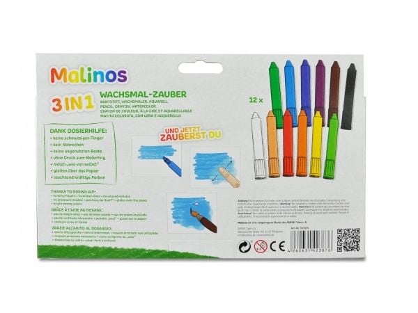 Malinos 301035, 12 stykker, Flerfarget, Rund