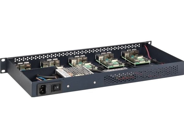Rackmount.IT PI-RACK RM-PI-T1 - Rackmount-paketti - virtalähteellä - RAL 9004, musta - 1U - 19"