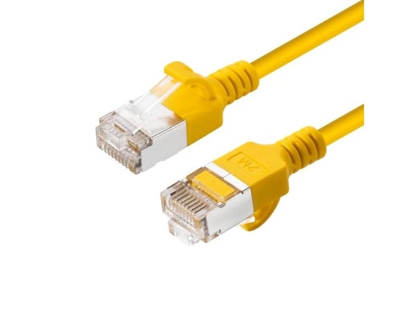 MicroConnect - Nettverkskabel - RJ-45 (hann) til RJ-45 (hann) - 2 m - U/FTP - CAT 6a - halogenfri, uten hindringer, slank - gul