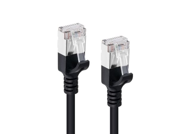 MicroConnect - Nettverkskabel - RJ-45 (hann) til RJ-45 (hann) - 5 m - U/FTP - CAT 6a - halogenfri, slank - svart
