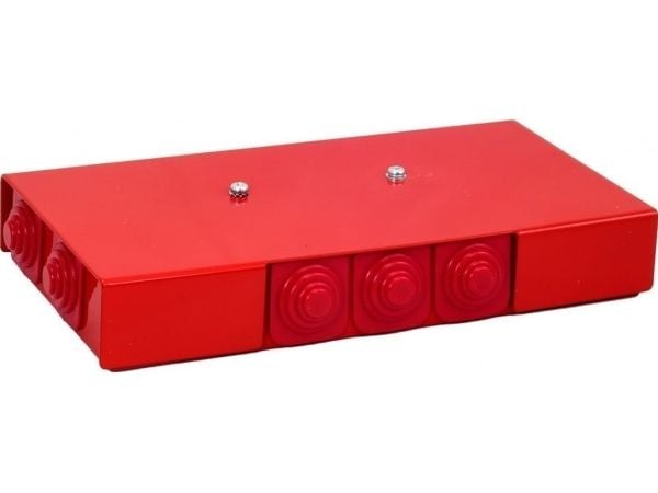Palosuojakotelo PIP-2AN P3x3x4 suorakaiteen muotoinen, E90, läpivientireikä, mitat 103x30x197mm, punainen 84622626