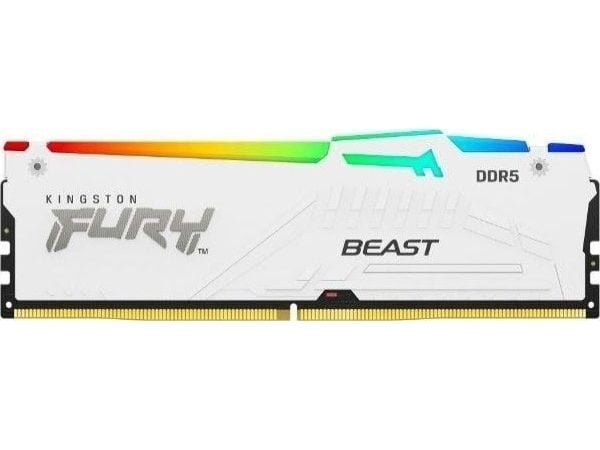 Kingston FURY Beast RGB - DDR5 - sett - 64 GB: 2 x 32 GB - DIMM 288-pin - 5600 MT/s / PC5-44800 - CL40 - 1.25 V - ikke-bufret - on-die ECC - hvit